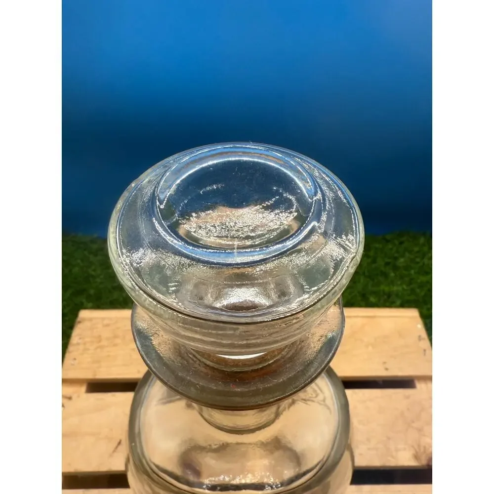 Vintage Clear Glass Whiskey Liquor Decanter with Original Cork Stopper-Mid-Cent